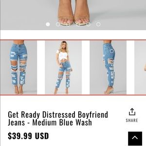Distressed Boyfriend Jeans